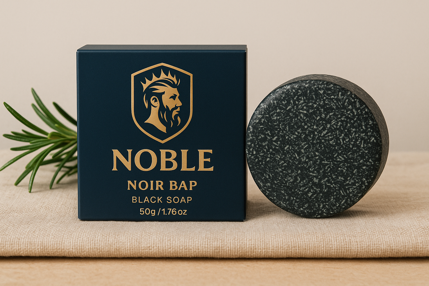 Noir Bars Trio — Organic Rosemary Black Soap Bar