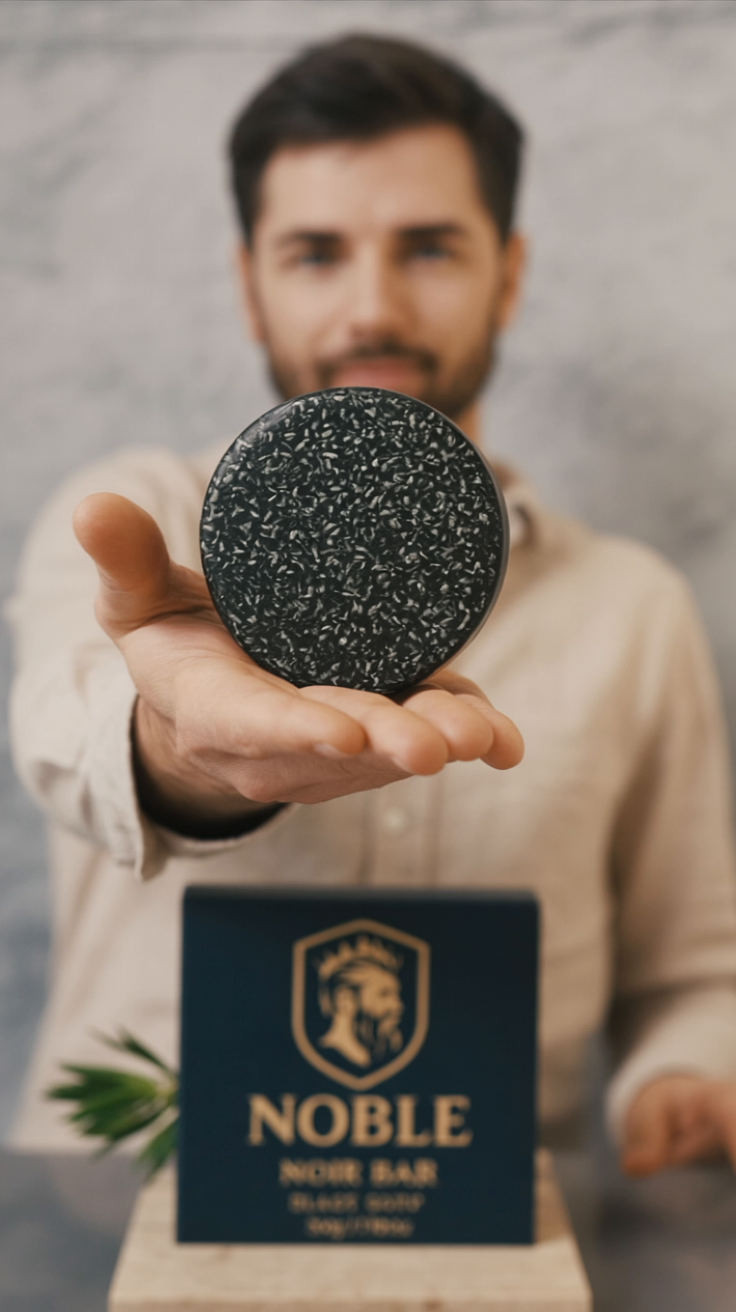 Noir Bars Trio — Organic Rosemary Black Soap Bar