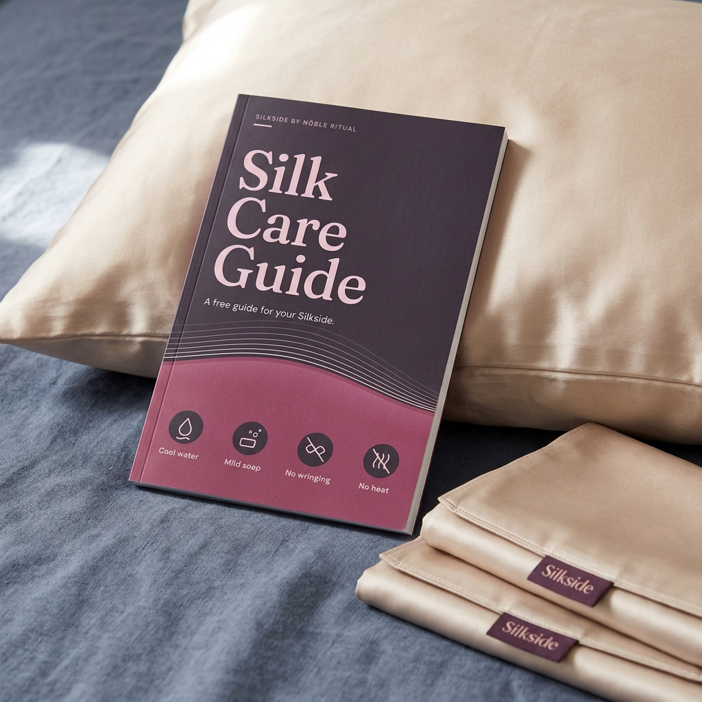 Silk Care Guide by Silkside, seen from above