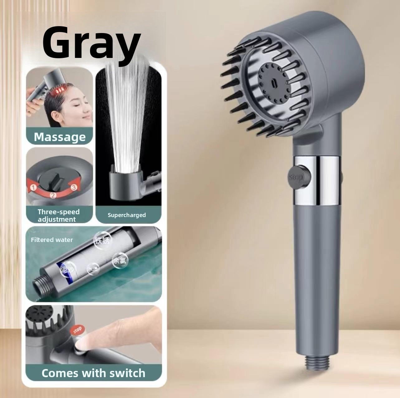 Strong supercharged shower