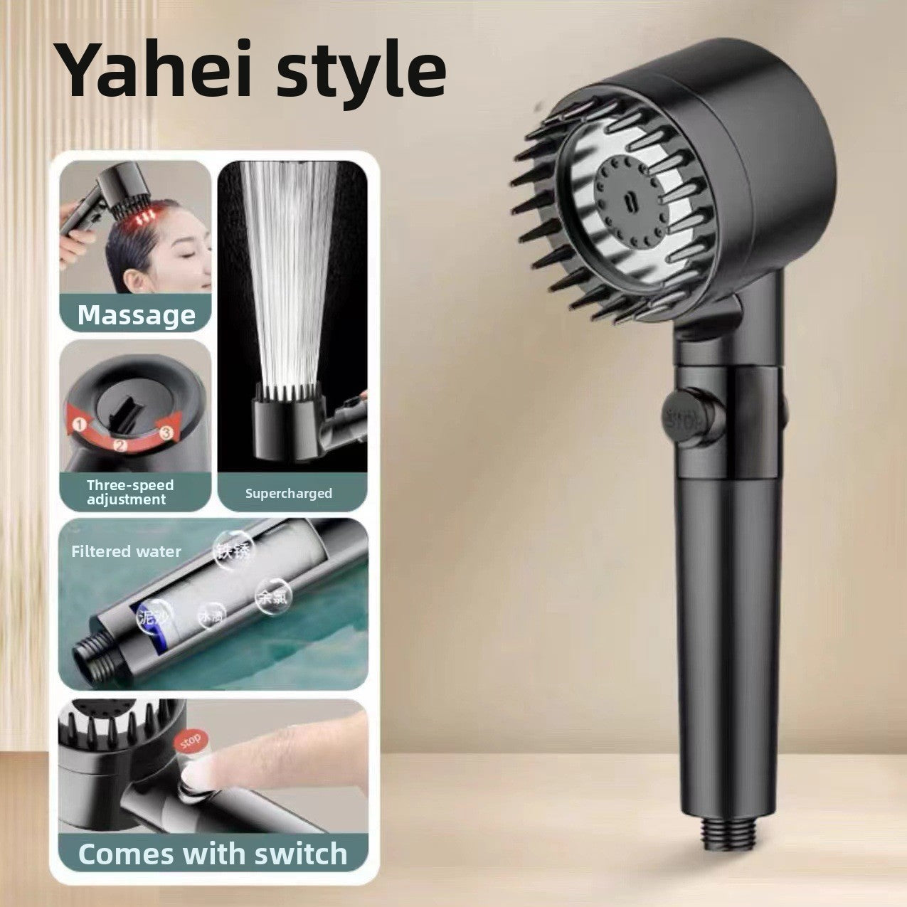 Strong supercharged shower