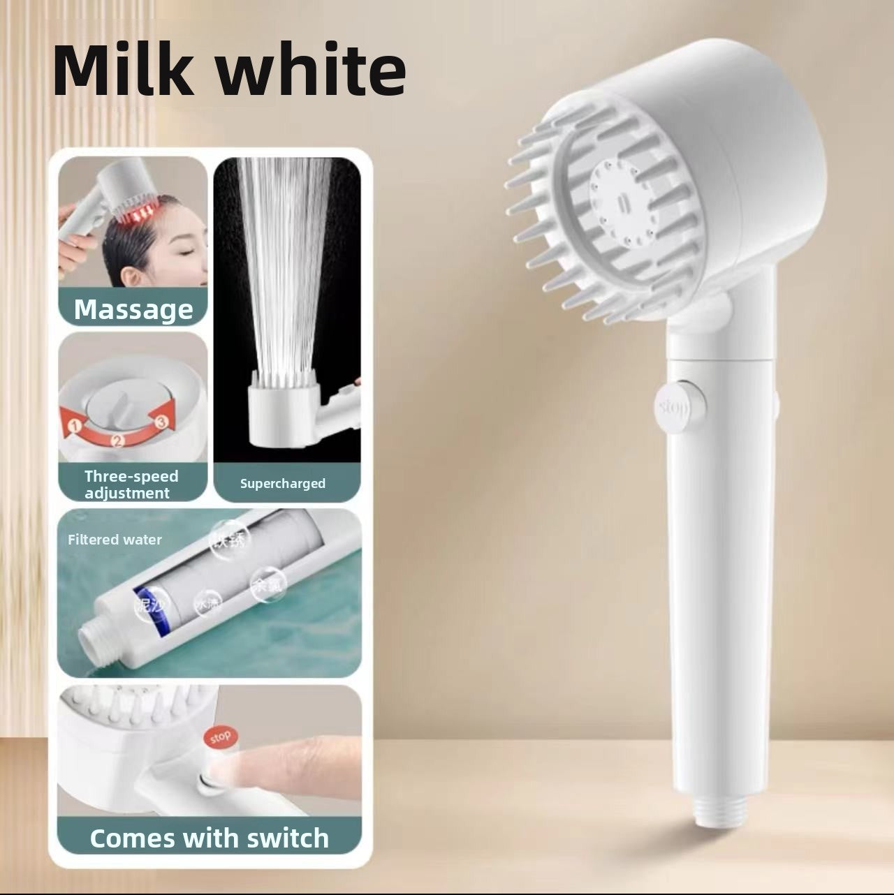 Strong supercharged shower