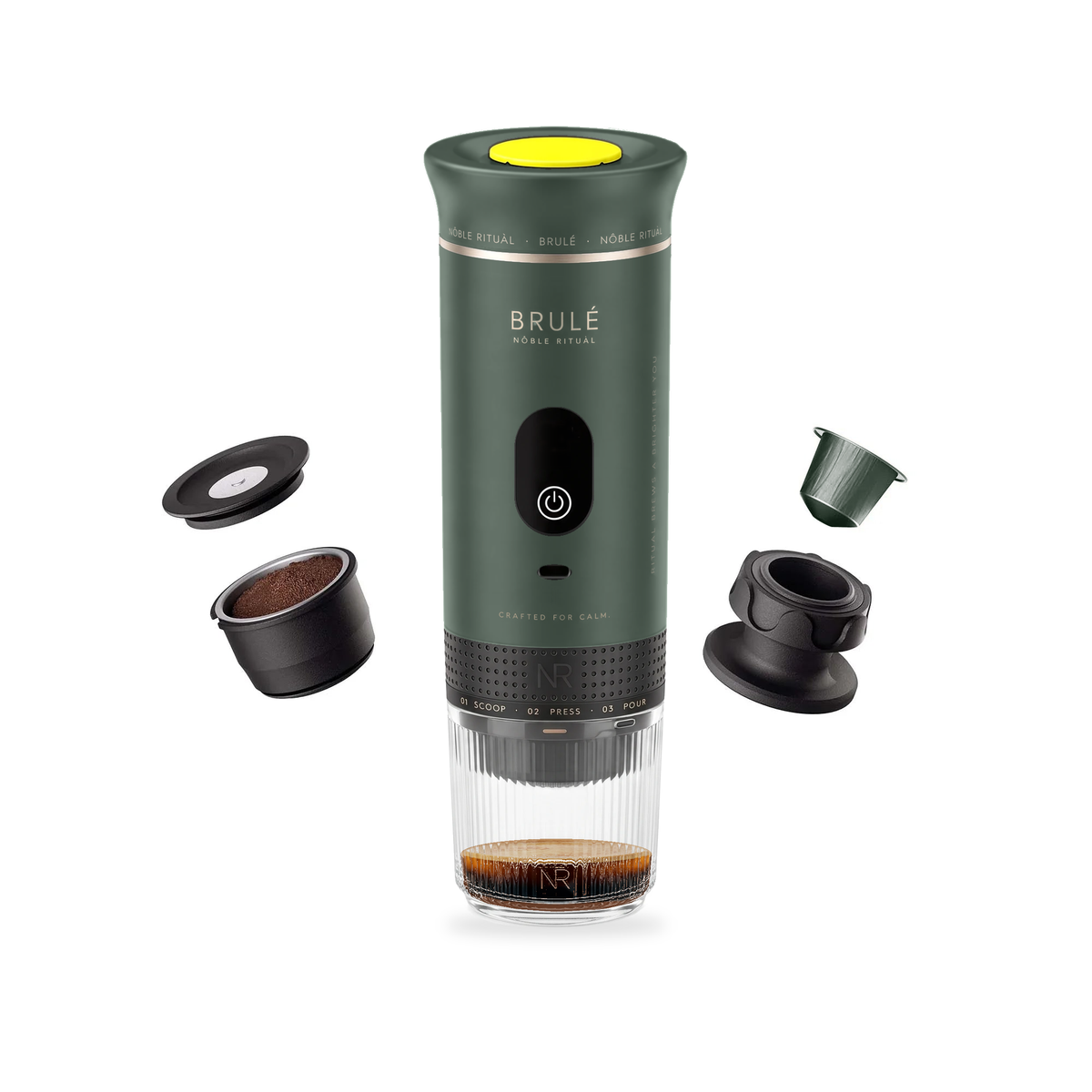 The Brulé in Sage Foam with its holders