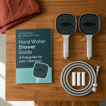 Hard Water Shower Guide by Clearpour, seen from above