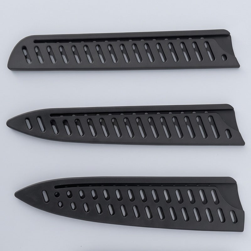 Three black vented knife edge covers