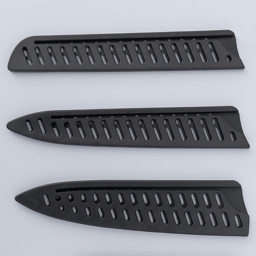 Three black vented knife edge covers