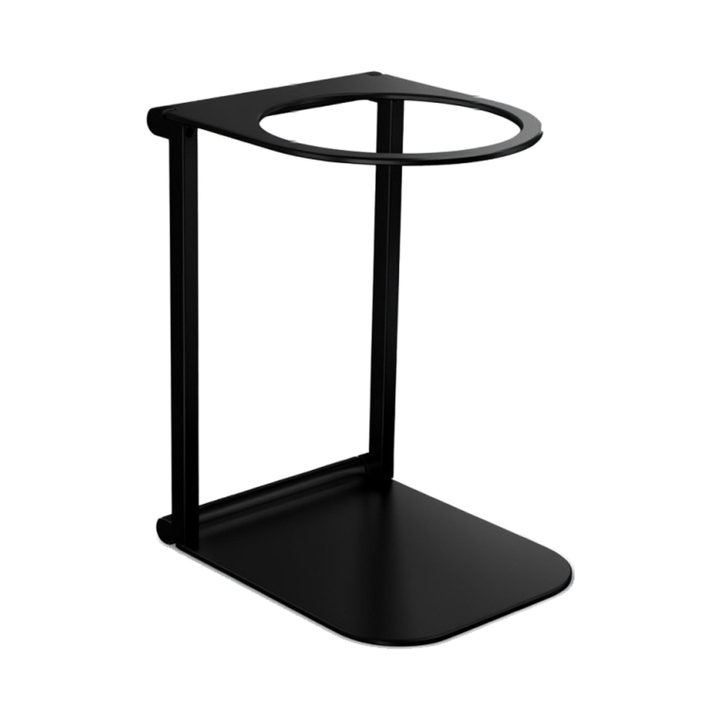 Noble Perche foldable espresso stand in matte black, open