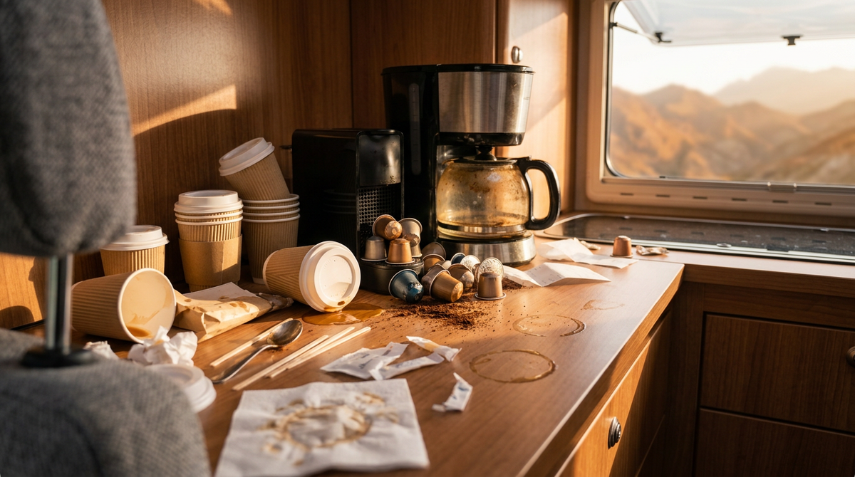 Before: disposable café cups