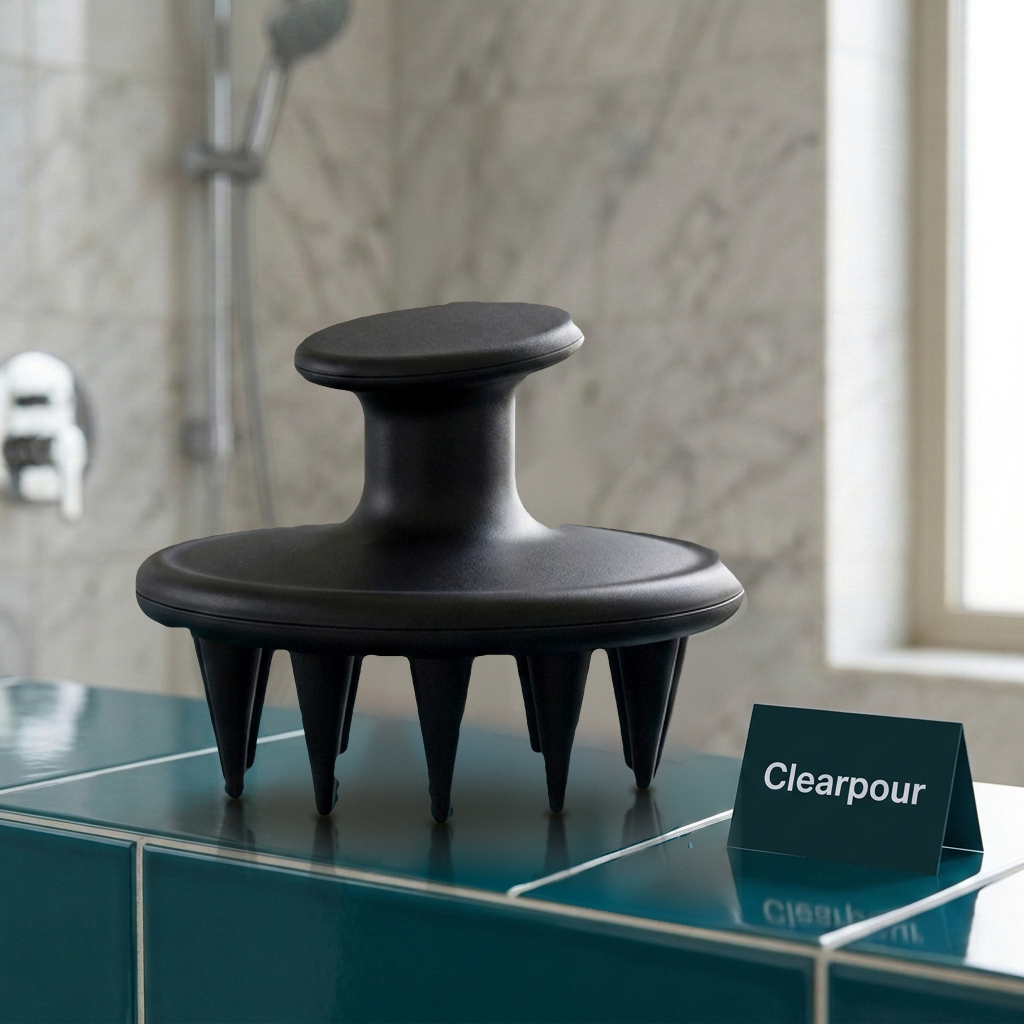 Clearpour scalp and shampoo brush