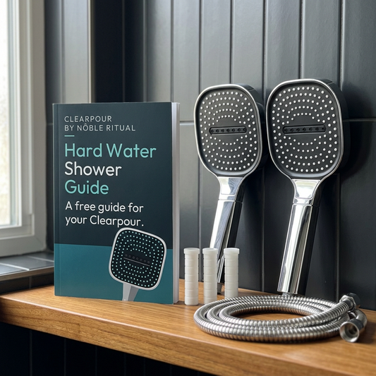 Hard Water Shower Guide by Clearpour, free with 2 or more